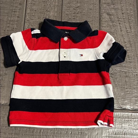 Tommy Hilfiger Boys  Polo - Red, White, Navy Size 12 Months - Picture 1 of 4